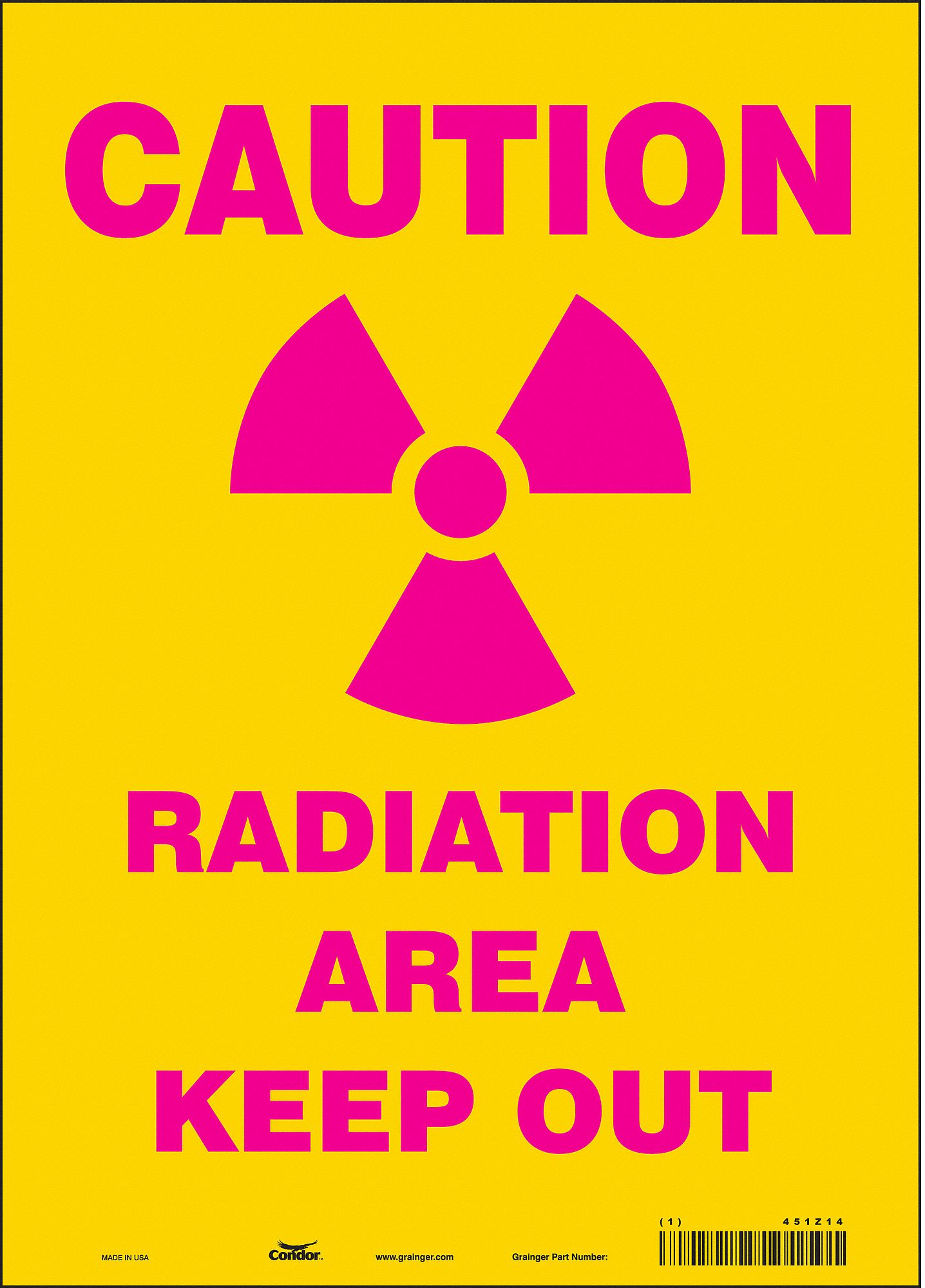 Safety Sign: Vinyl, Adhesive Sign Mounting, 14 in x 10 in Nominal Sign Size, Not Retroreflective
