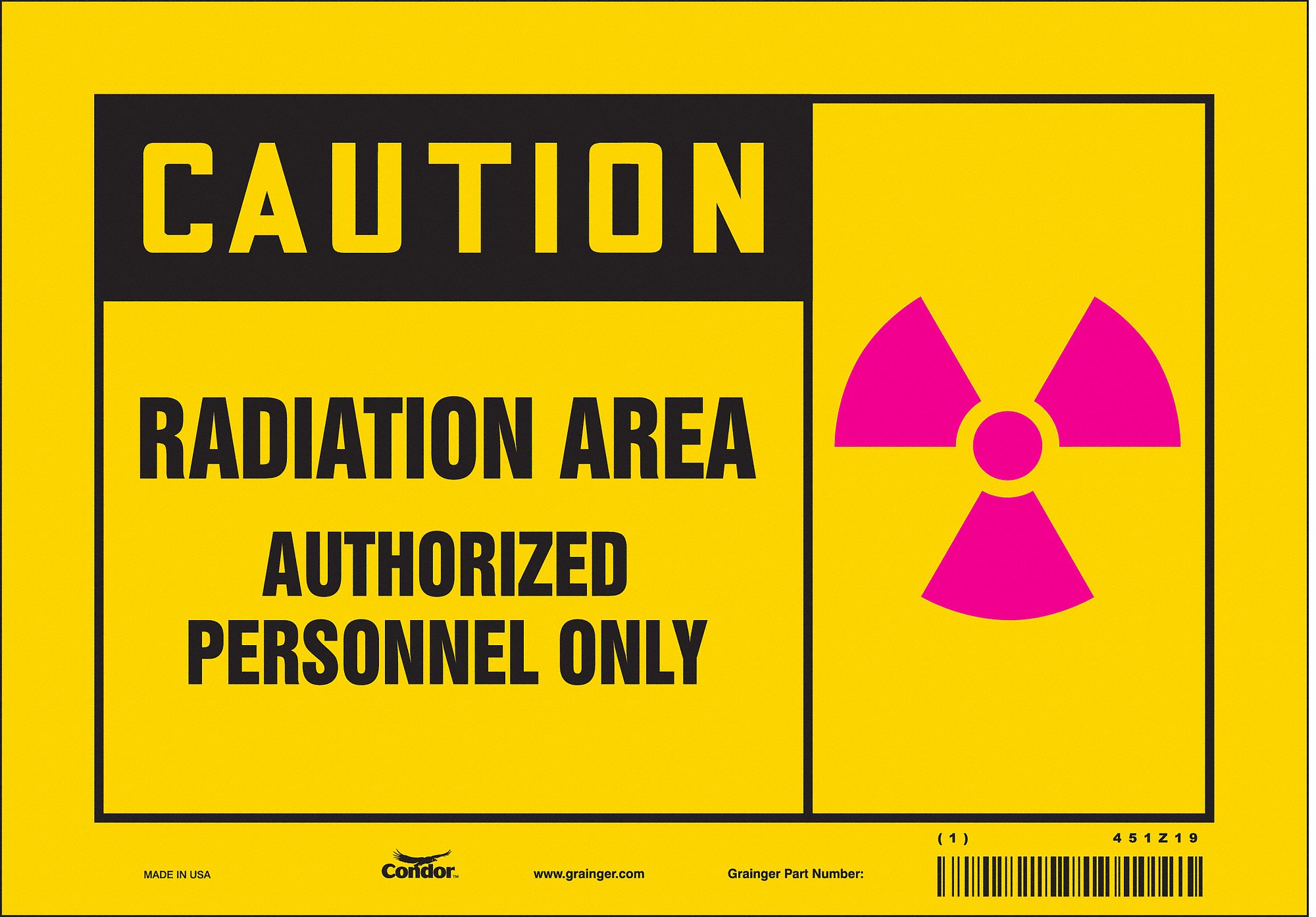 Safety Sign: Vinyl, Adhesive Sign Mounting, 7 in x 10 in Nominal Sign Size, Not Retroreflective