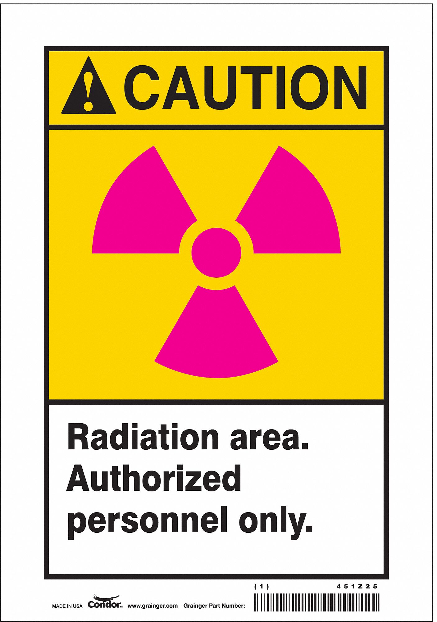 Safety Sign: Vinyl, Adhesive Sign Mounting, 10 in x 7 in Nominal Sign Size, Not Retroreflective