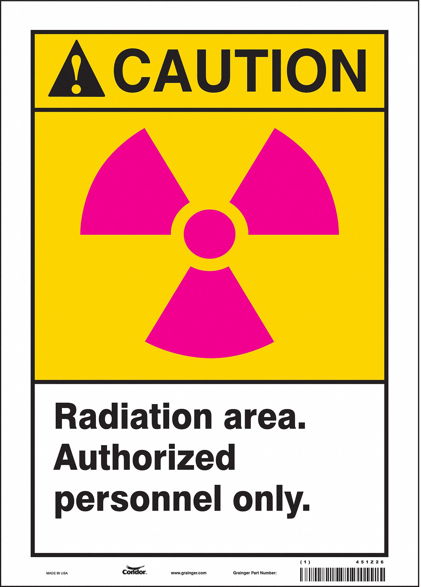 Safety Sign: Vinyl, Adhesive Sign Mounting, 14 in x 10 in Nominal Sign Size, Not Retroreflective