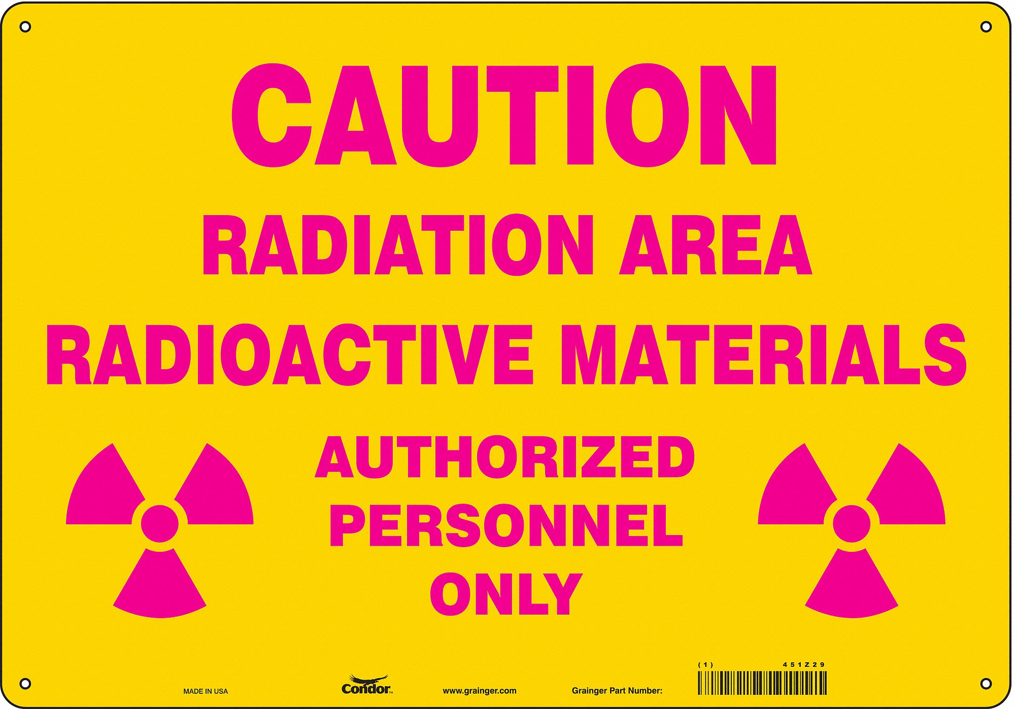 Safety Sign: Aluminum, Mounting Holes Sign Mounting, 14 in x 20 in Nominal Sign Size, 0.032 in Thick