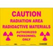 Caution Radiation Area Radioactive Materials Authorized Personnel Only Signs
