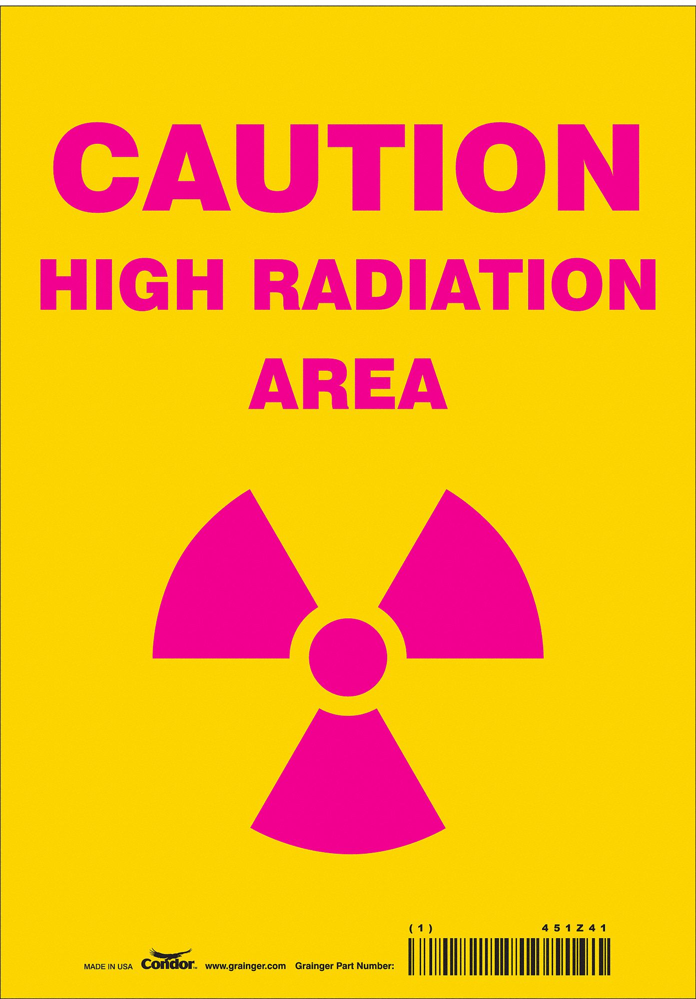 Safety Sign: Vinyl, Adhesive Sign Mounting, 10 in x 7 in Nominal Sign Size, Not Retroreflective