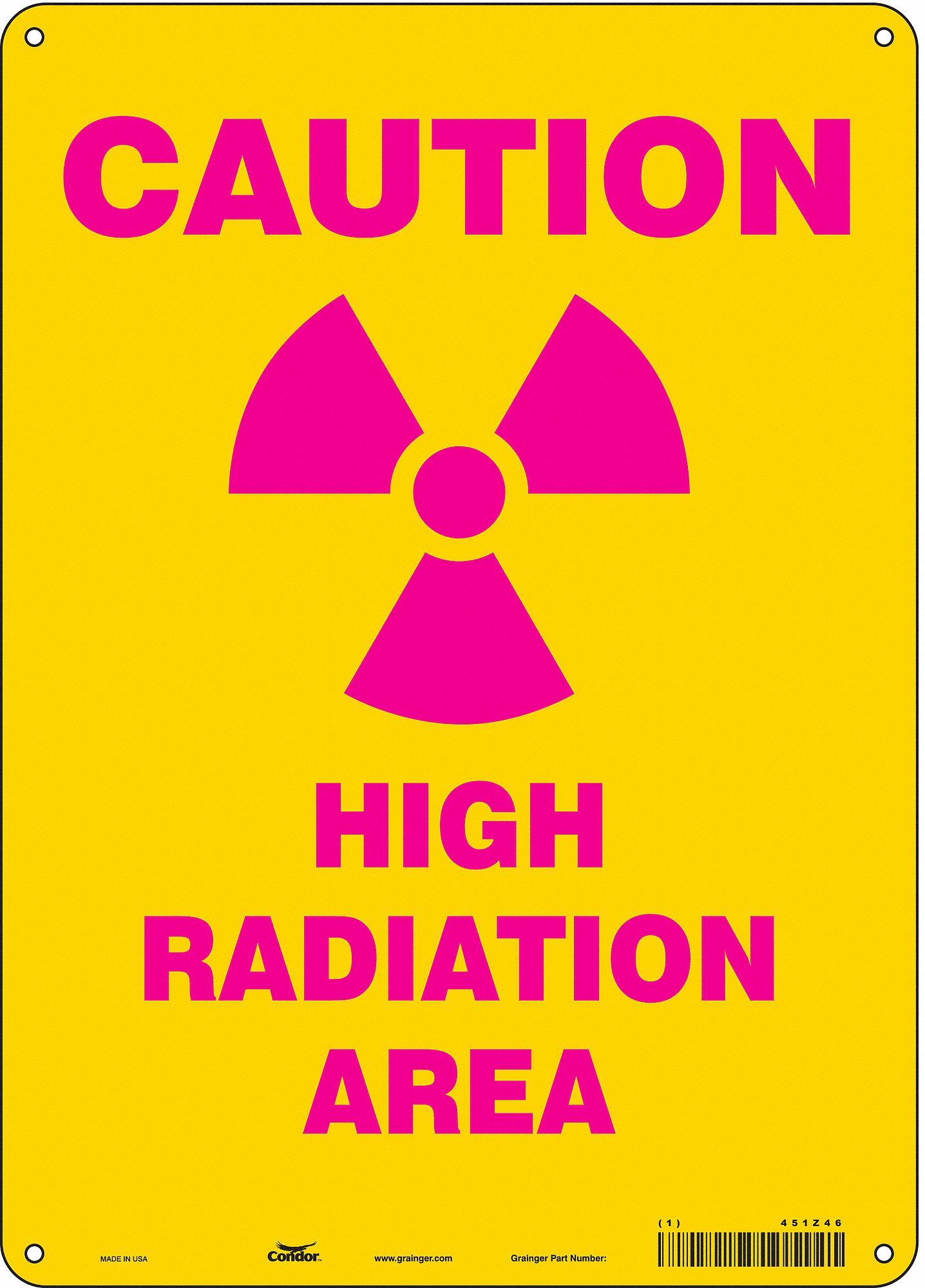 Safety Sign: Polyethylene, Mounting Holes Sign Mounting, 14 in x 10 in Nominal Sign Size