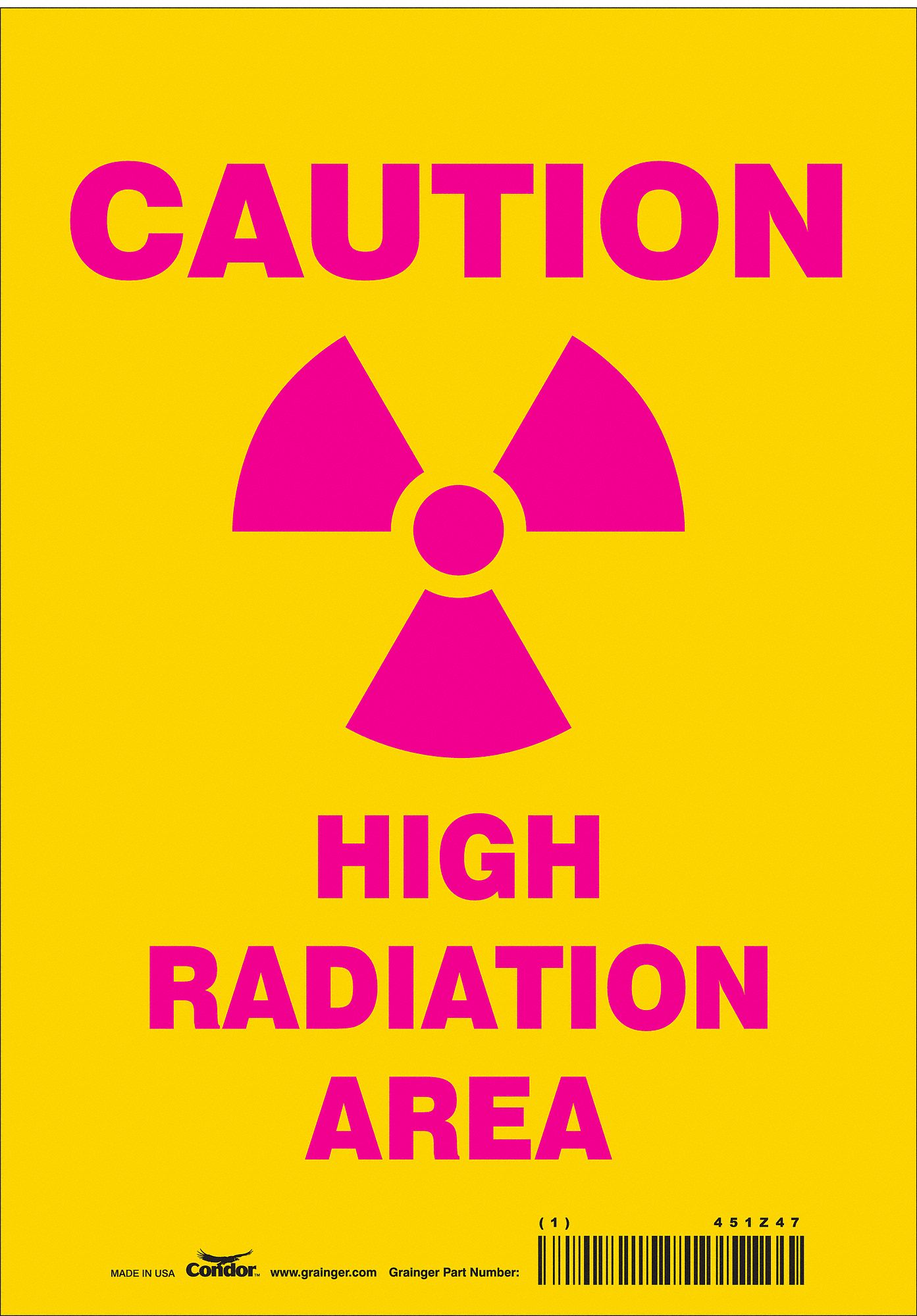Safety Sign: Vinyl, Adhesive Sign Mounting, 10 in x 7 in Nominal Sign Size, Not Retroreflective