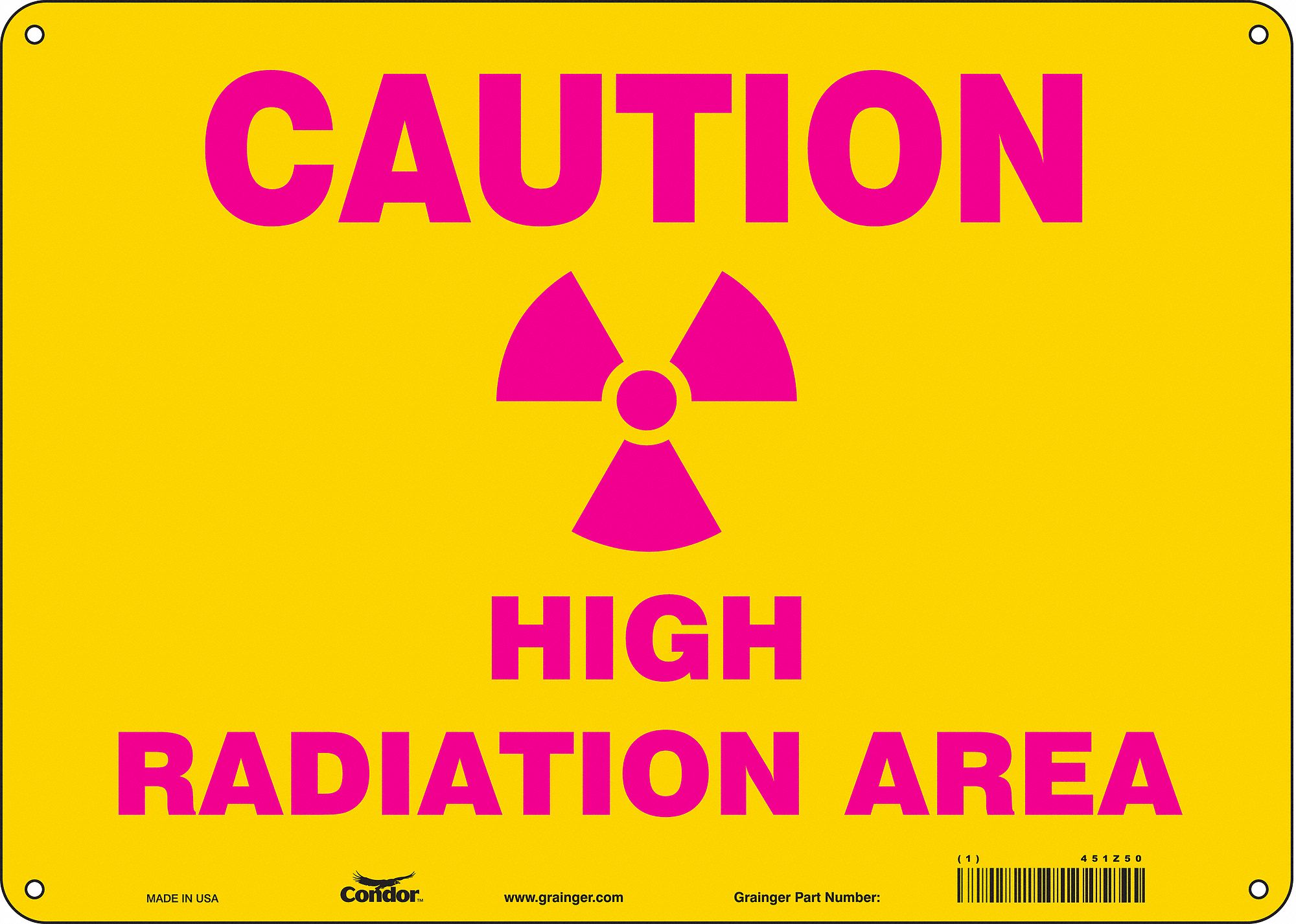 Safety Sign: Aluminum, Mounting Holes Sign Mounting, 10 in x 14 in Nominal Sign Size, 0.032 in Thick