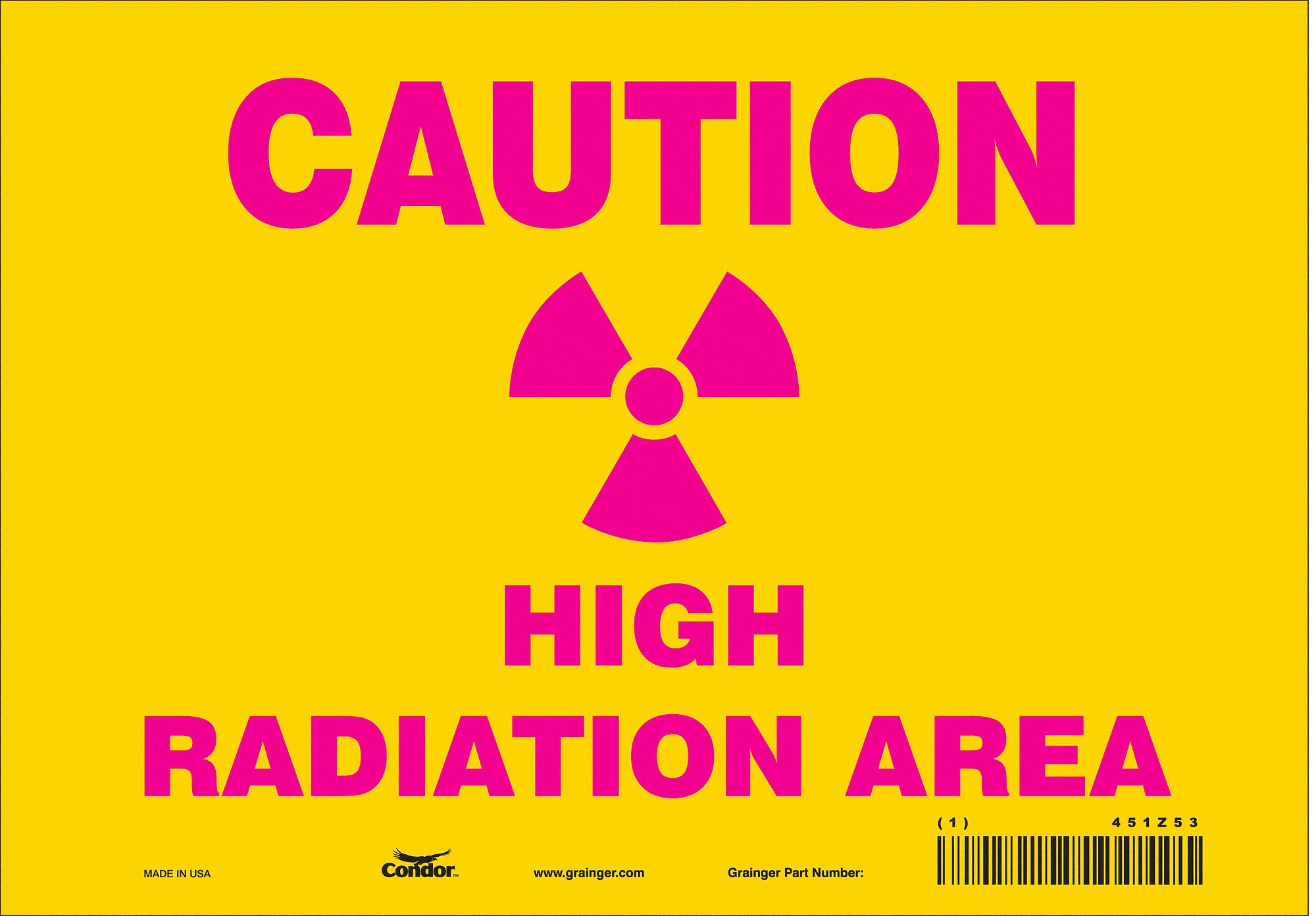 Safety Sign: Vinyl, Adhesive Sign Mounting, 7 in x 10 in Nominal Sign Size, Not Retroreflective