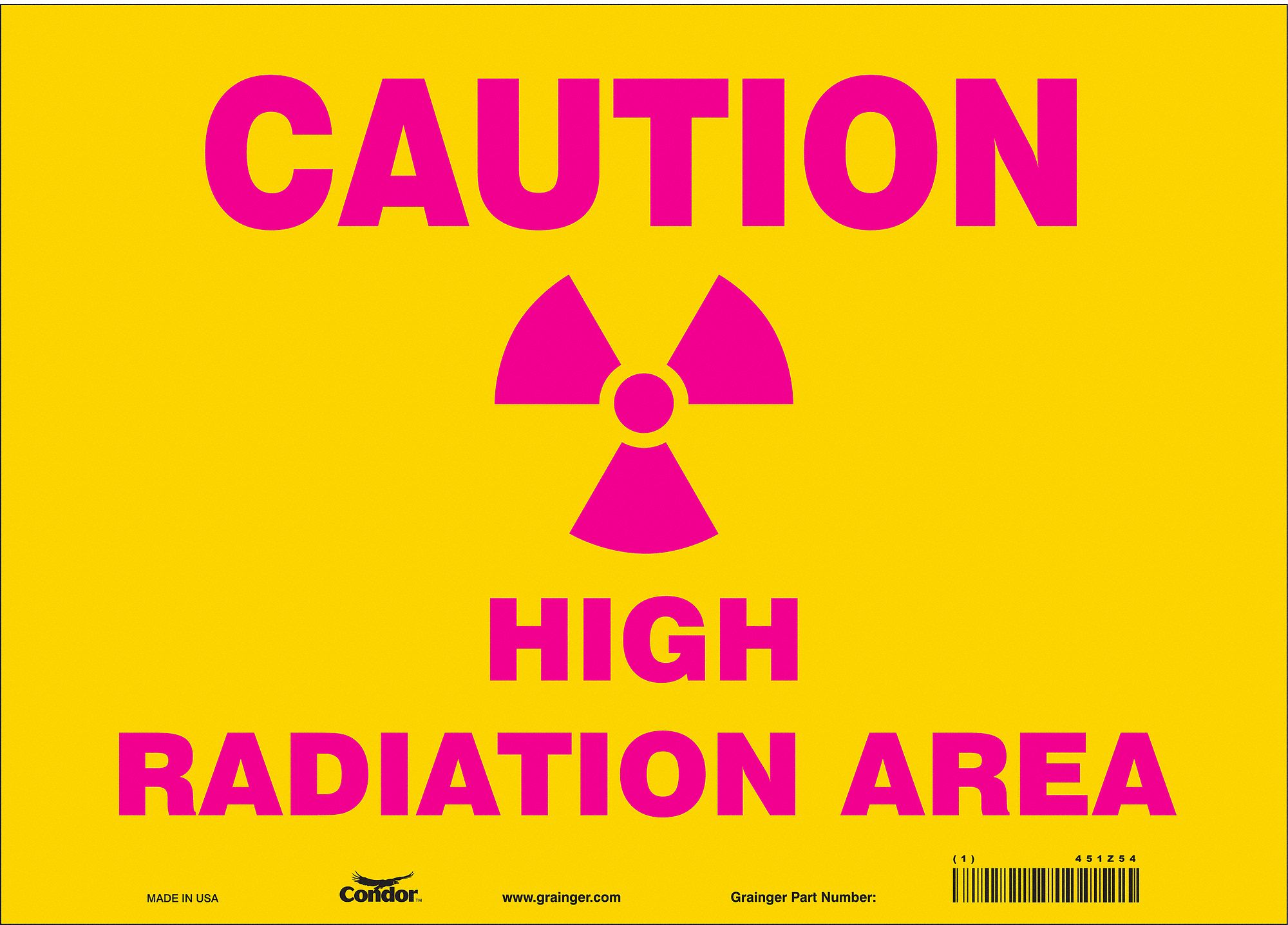 Safety Sign: Vinyl, Adhesive Sign Mounting, 10 in x 14 in Nominal Sign Size, Not Retroreflective