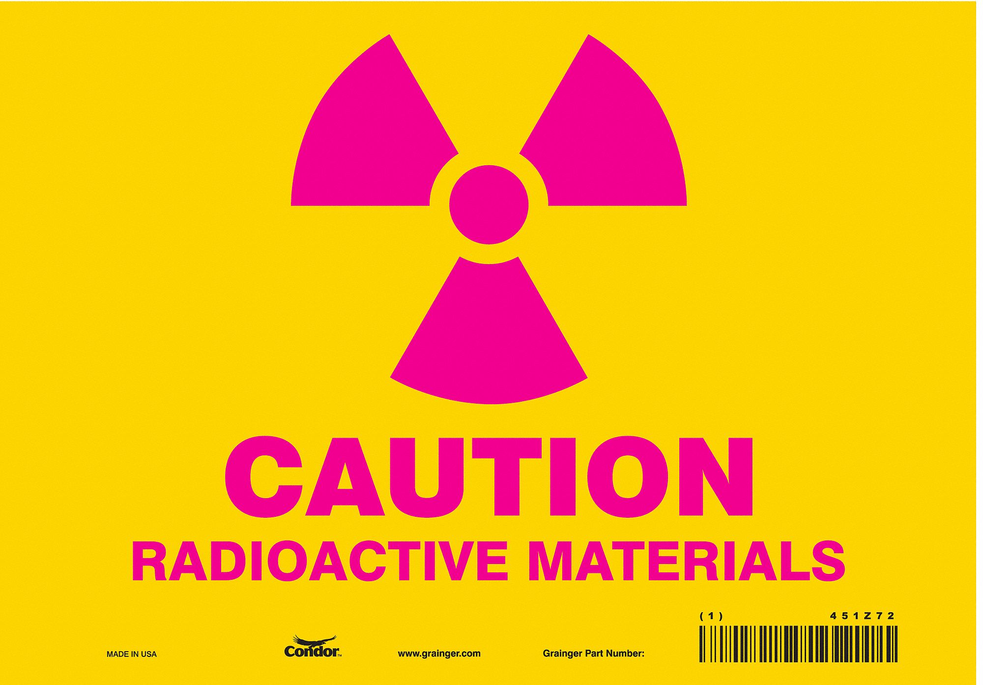 Safety Sign: Vinyl, Adhesive Sign Mounting, 7 in x 10 in Nominal Sign Size, Not Retroreflective