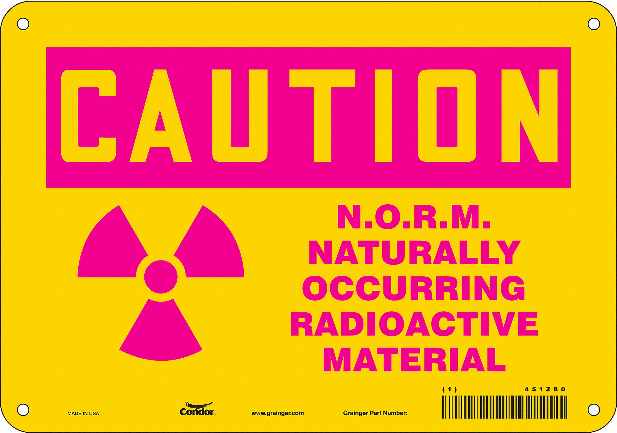 Safety Sign: Aluminum, Mounting Holes Sign Mounting, 7 in x 10 in Nominal Sign Size, 0.032 in Thick