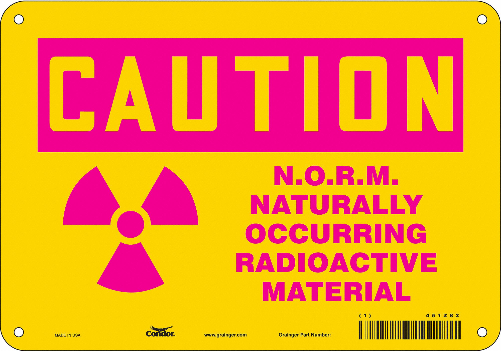 Safety Sign: Polyethylene, Mounting Holes Sign Mounting, 7 in x 10 in Nominal Sign Size