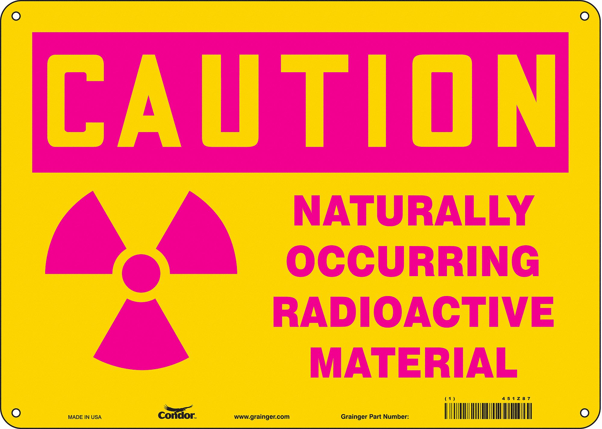 Safety Sign: Aluminum, Mounting Holes Sign Mounting, 10 in x 14 in Nominal Sign Size, 0.032 in Thick