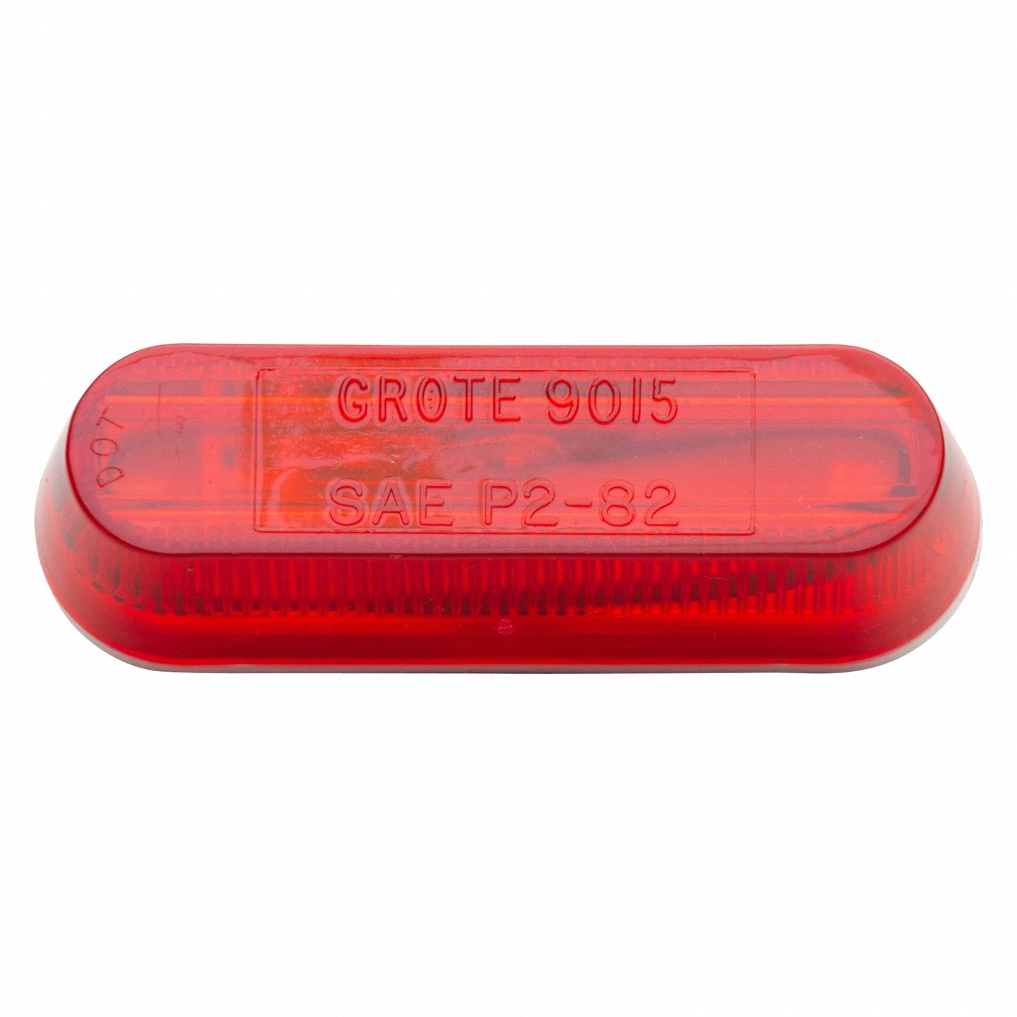 CLEARANCE MARKER LAMP, INCANDESCENT, OVAL, RED, CHANNEL/RAIL, BLUNT CUT WIRES