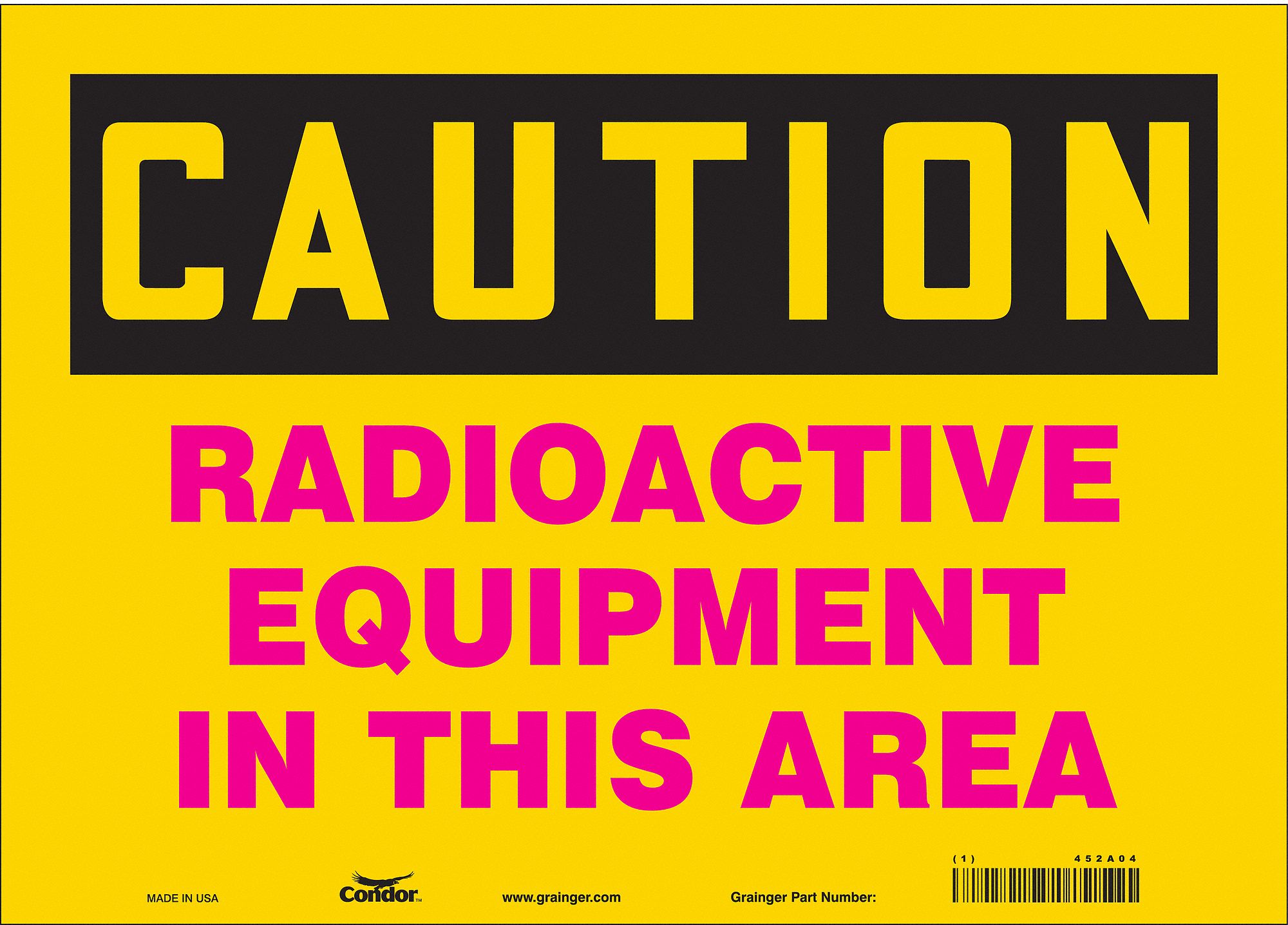 Safety Sign: Vinyl, Adhesive Sign Mounting, 10 in x 14 in Nominal Sign Size, Not Retroreflective