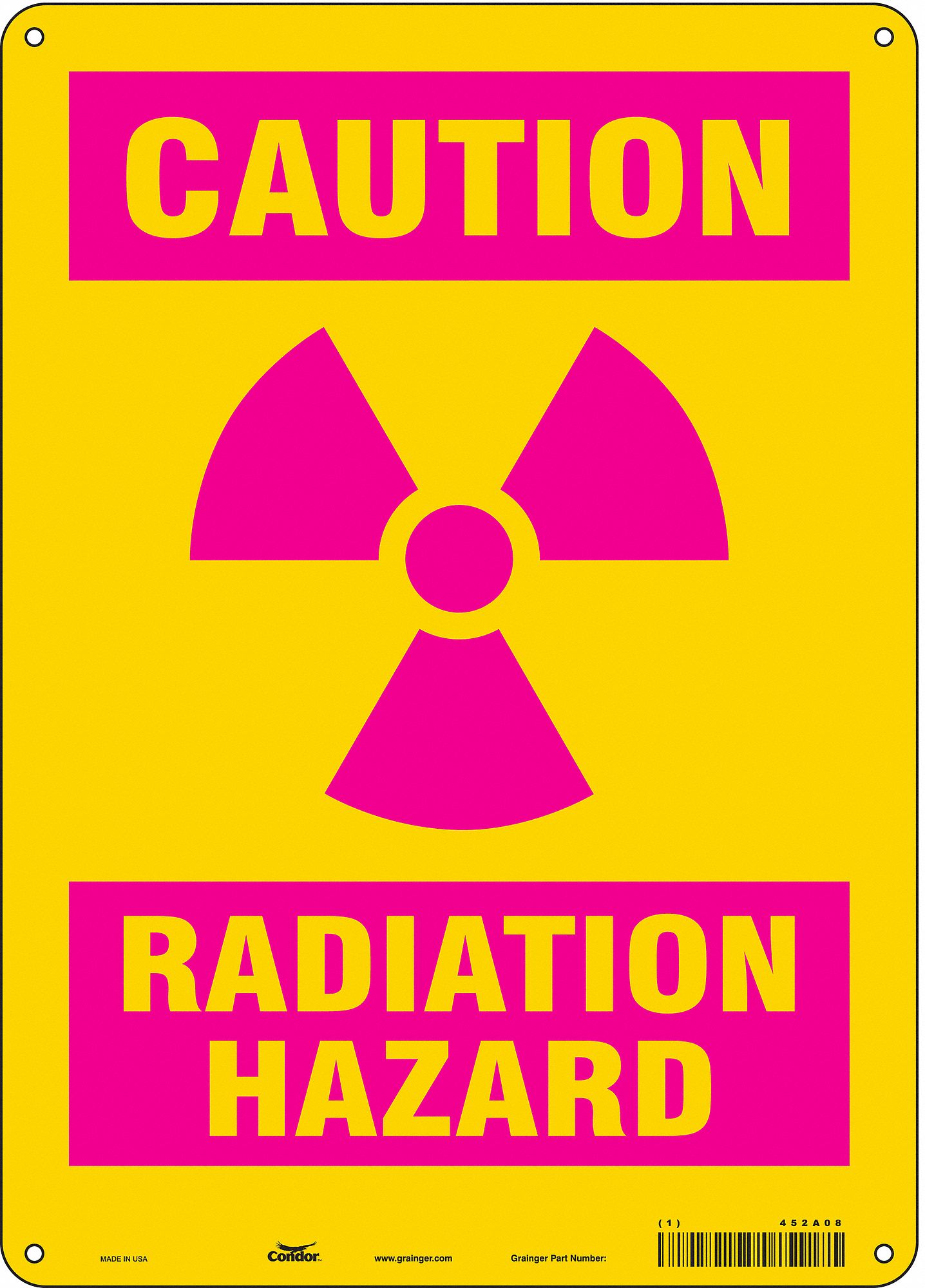 Safety Sign: Polyethylene, Mounting Holes Sign Mounting, 14 in x 10 in Nominal Sign Size