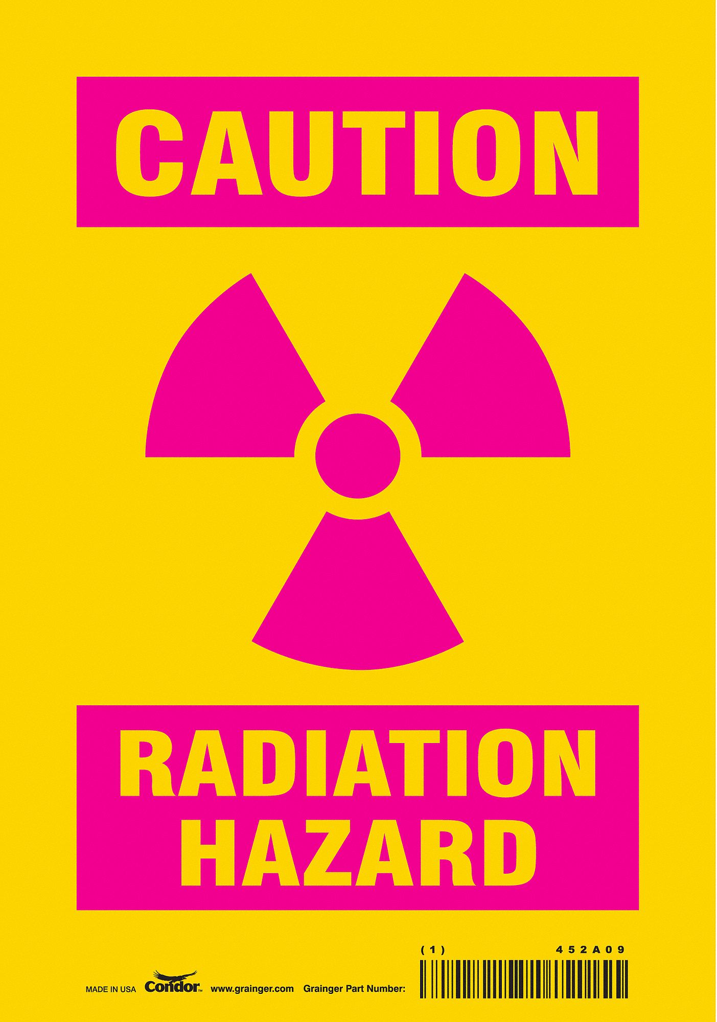 Safety Sign: Vinyl, Adhesive Sign Mounting, 10 in x 7 in Nominal Sign Size, Not Retroreflective