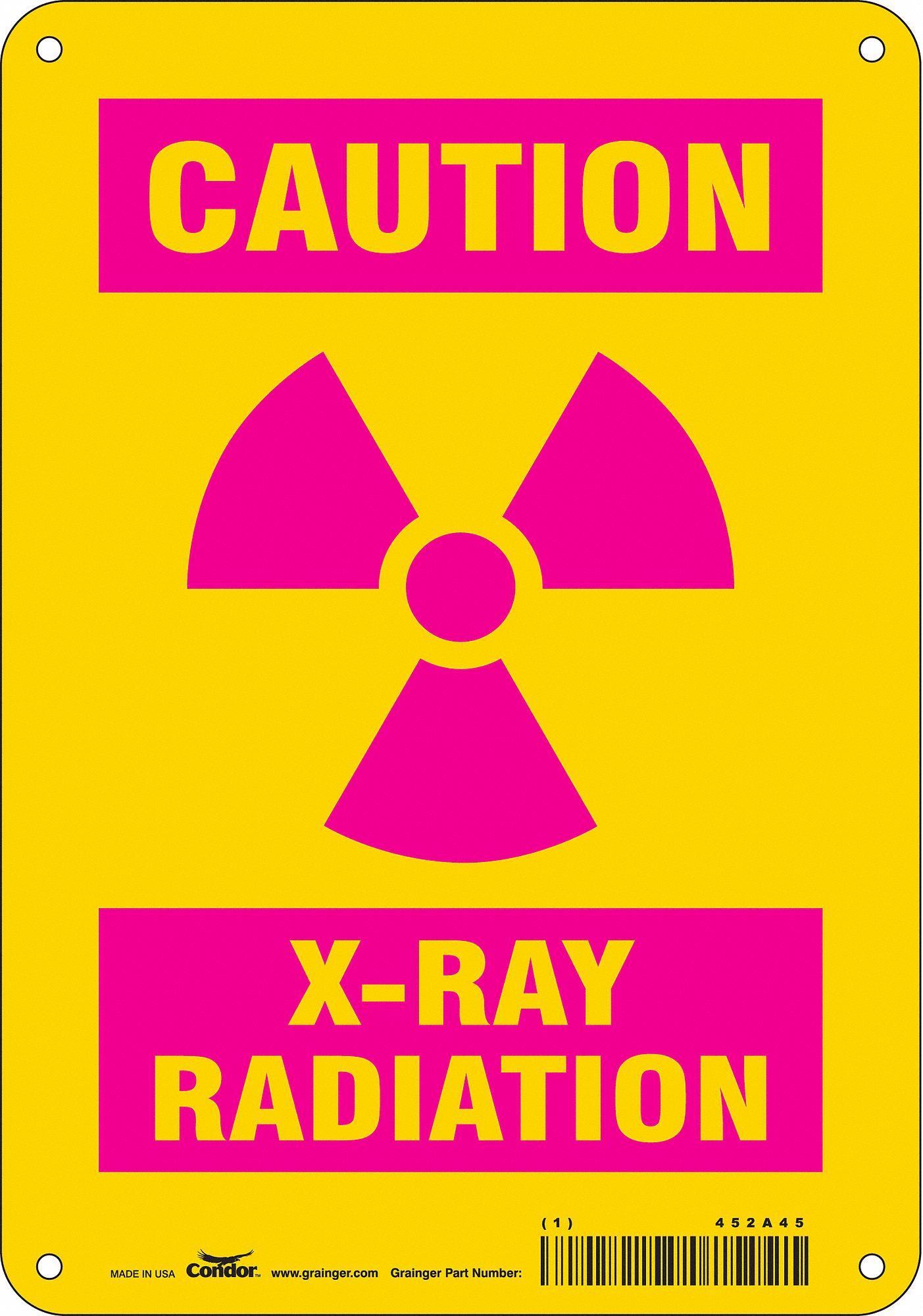 Safety Sign: Aluminum, Mounting Holes Sign Mounting, 10 in x 7 in Nominal Sign Size, 0.032 in Thick