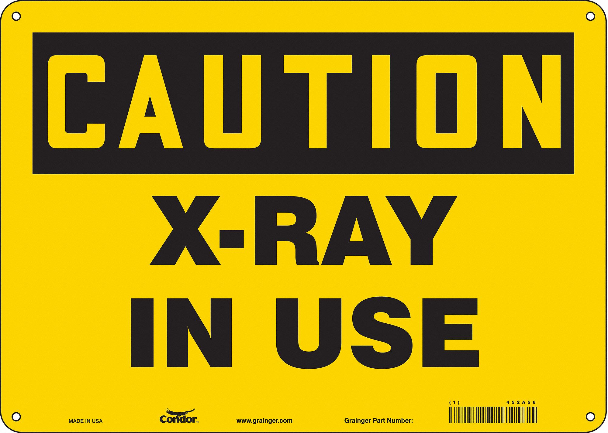 Safety Sign: Polyethylene, Mounting Holes Sign Mounting, 10 in x 14 in Nominal Sign Size