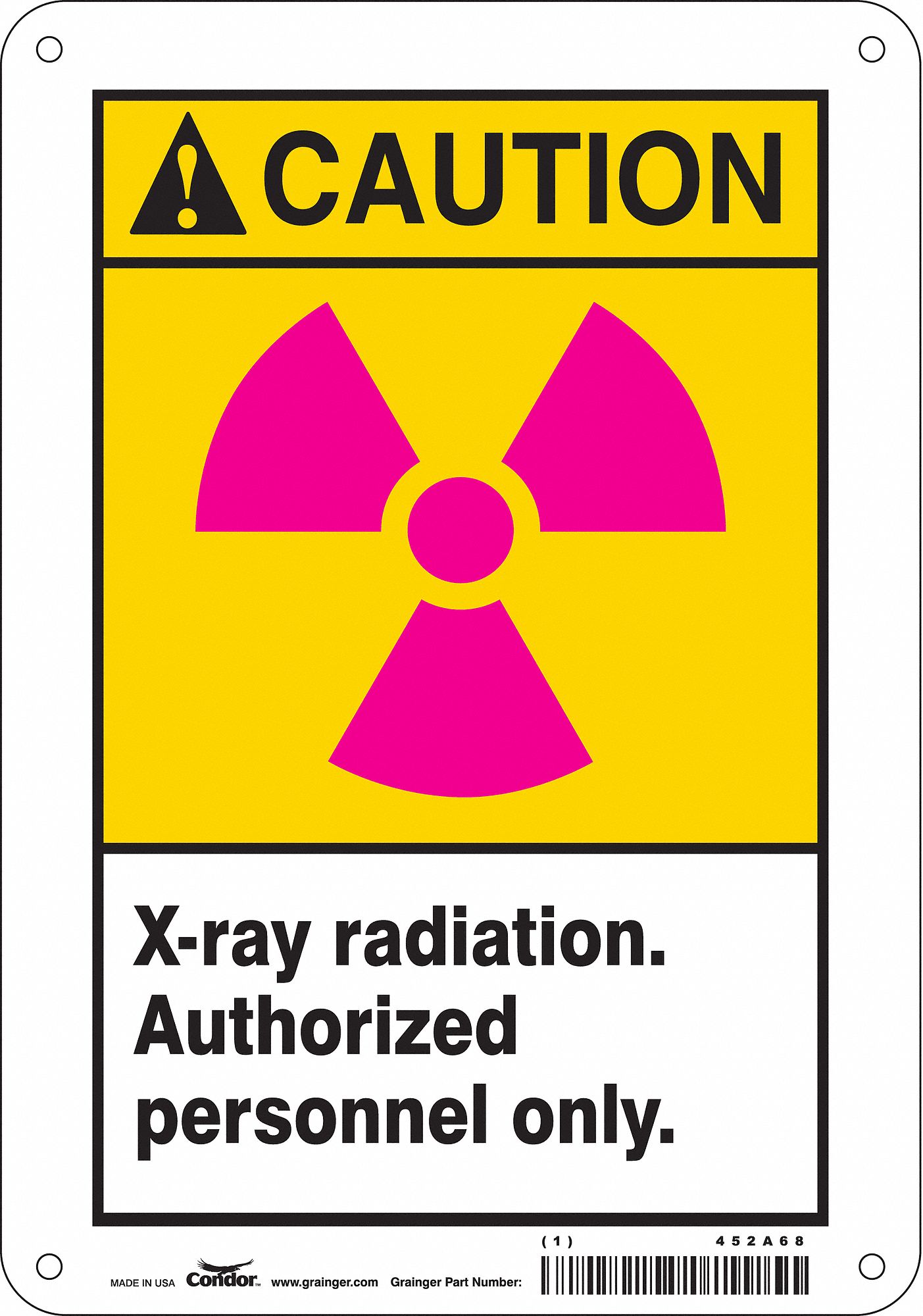 Safety Sign: Vinyl, Adhesive Sign Mounting, 10 in x 7 in Nominal Sign Size, Not Retroreflective