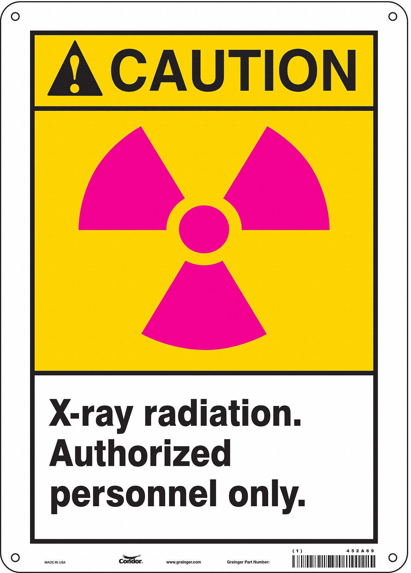 Safety Sign: Vinyl, Adhesive Sign Mounting, 14 in x 10 in Nominal Sign Size, Not Retroreflective