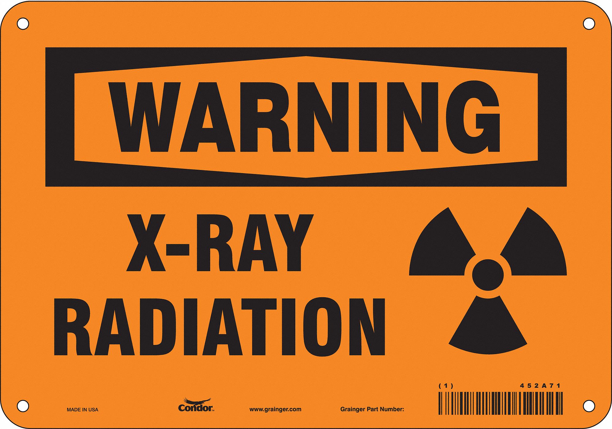 Safety Sign: Aluminum, Mounting Holes Sign Mounting, 7 in x 10 in Nominal Sign Size, 0.032 in Thick