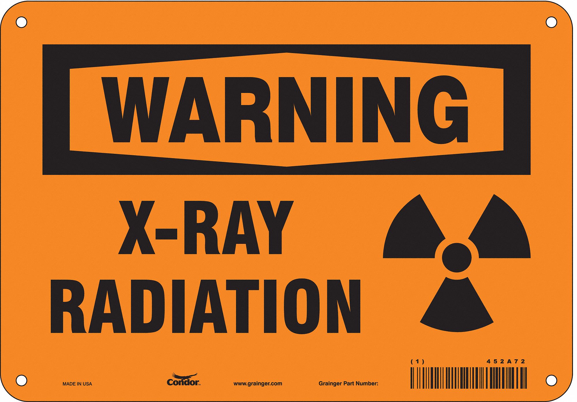 Safety Sign: Polyethylene, Mounting Holes Sign Mounting, 7 in x 10 in Nominal Sign Size
