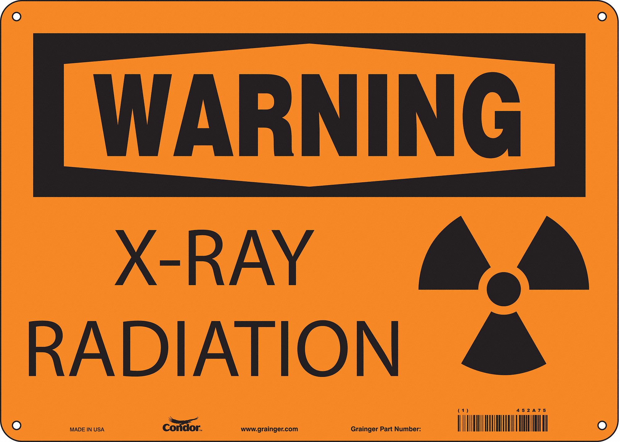 Safety Sign: Polyethylene, Mounting Holes Sign Mounting, 10 in x 14 in Nominal Sign Size