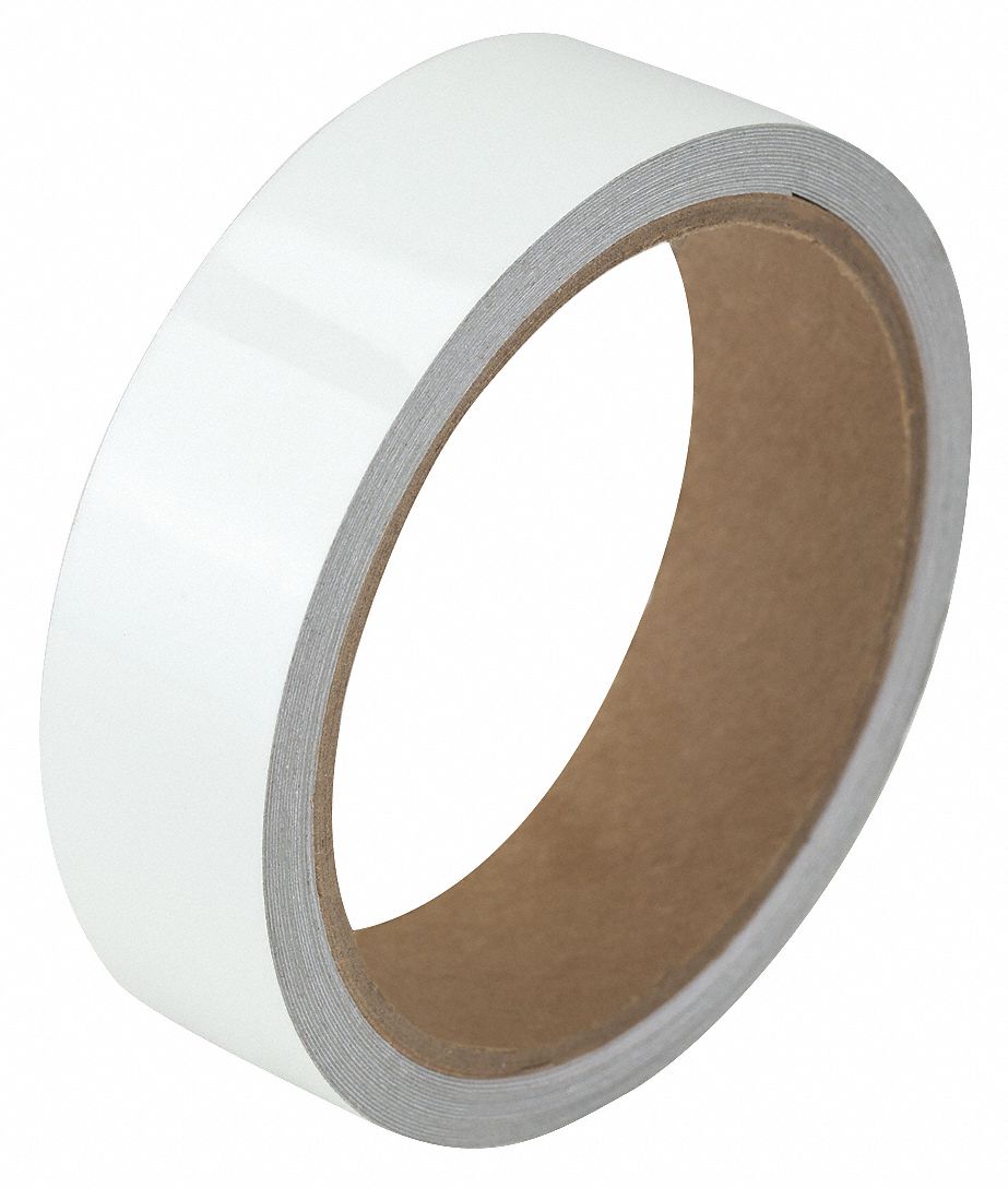 Floor Marking Tape: Glow-in-the-Dark, Solid, White, 1 in x 15 ft, 11 mil Tape Thick, Approved Vendor