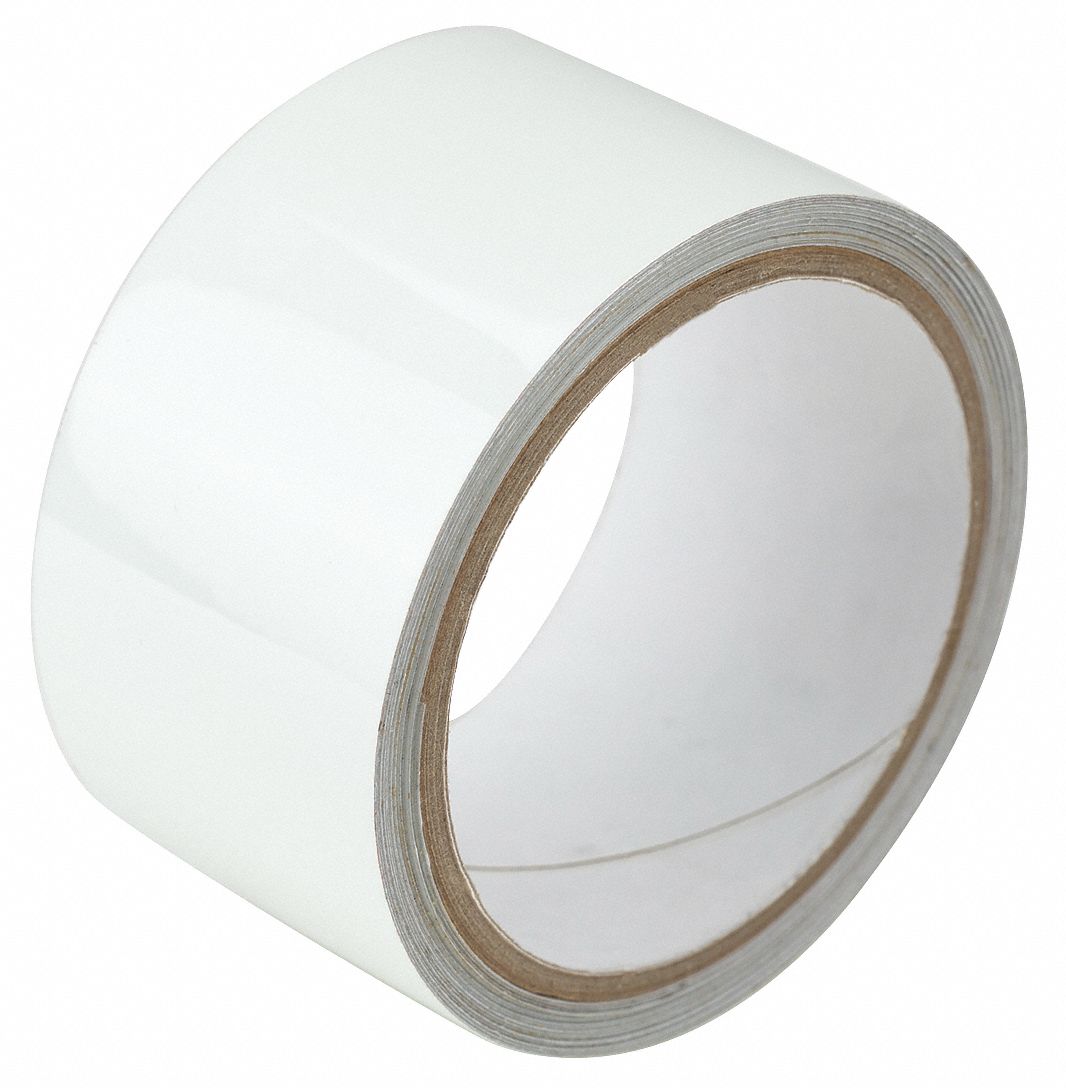 Floor Marking Tape: Glow-in-the-Dark, Solid, White, 3 in x 15 ft, 11 mil Tape Thick, Approved Vendor
