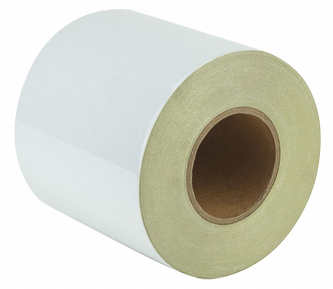 Floor Marking Tape: Reflective, Solid, White, 6 in x 150 ft, 5.5 mil Tape Thick, Approved Vendor