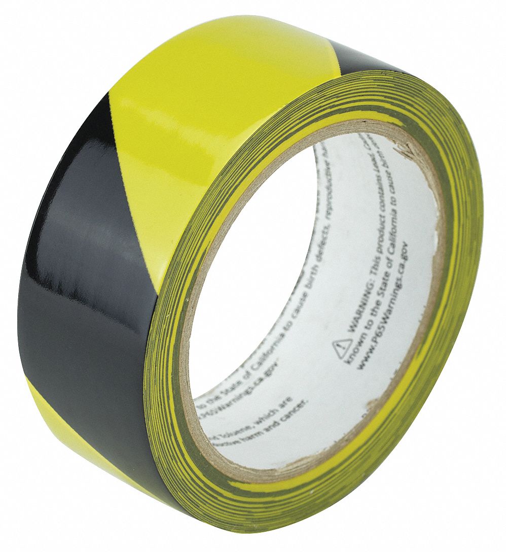 GRAINGER APPROVED Safety Warning Tape, Pattern Striped, Black, Yellow