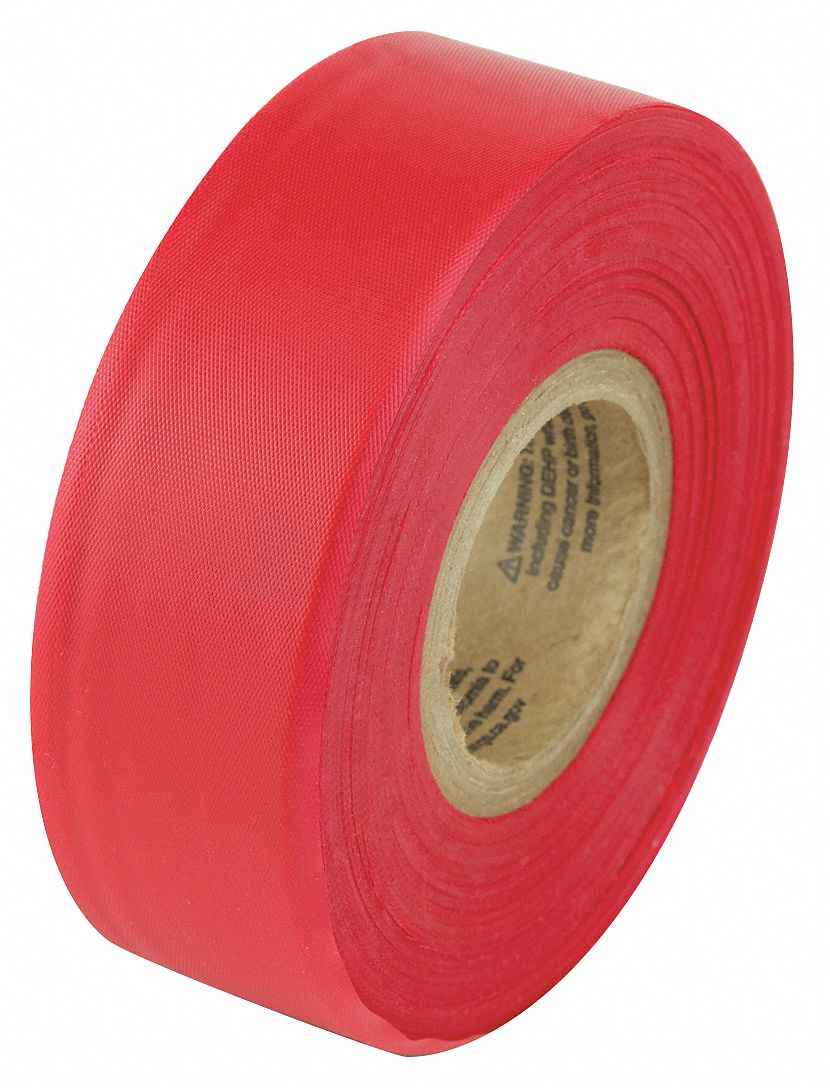 Flagging Tape, Vinyl, Roll 300 ft. L