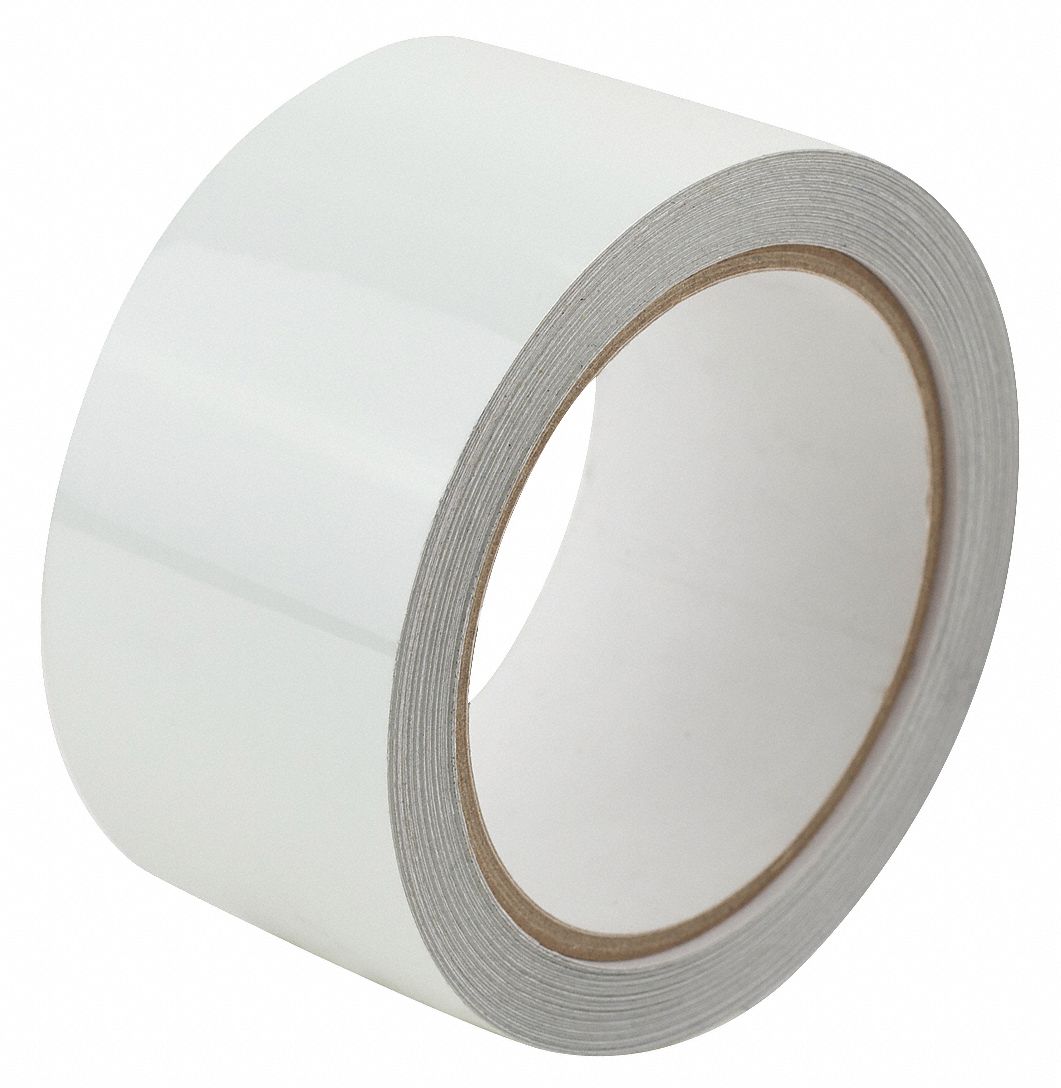 Floor Marking Tape: Glow-in-the-Dark, Solid, White, 2 in x 30 ft, 11 mil Tape Thick, Approved Vendor