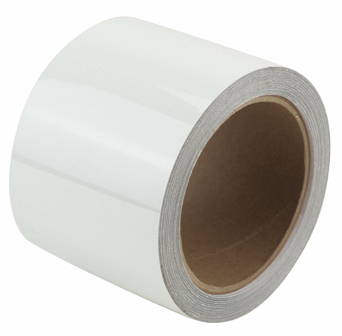 Floor Marking Tape: Glow-in-the-Dark, Solid, White, 3 in x 30 ft, 11 mil Tape Thick, Approved Vendor