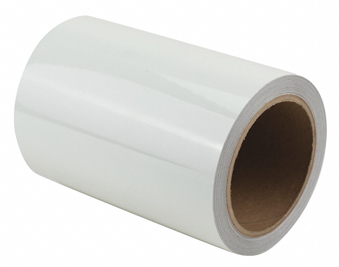 Floor Marking Tape: Glow-in-the-Dark, Solid, White, 6 in x 30 ft, 11 mil Tape Thick, Approved Vendor