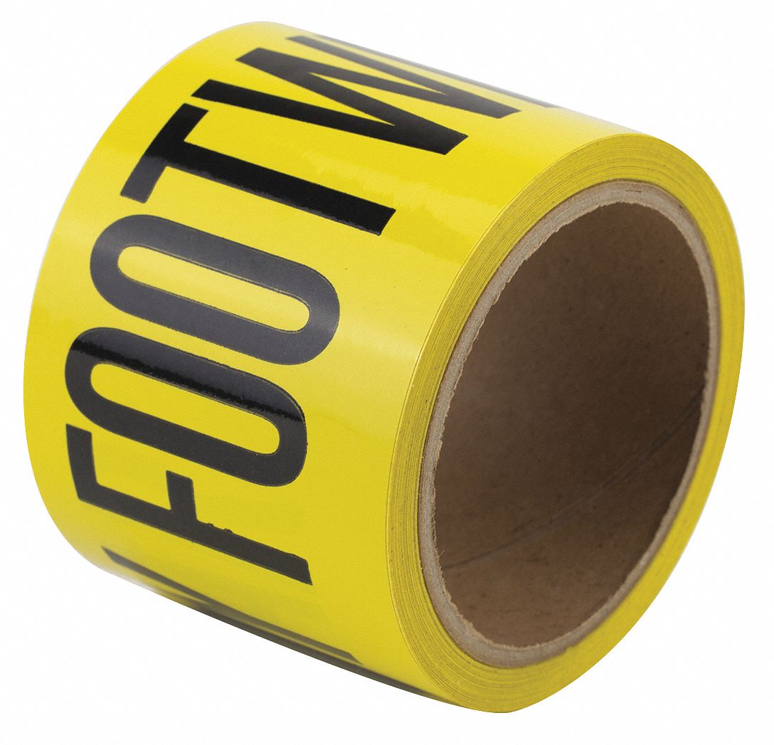 HARRIS Safety Warning Tape, Solid, Continuous Roll, 3 in Width, 1 EA