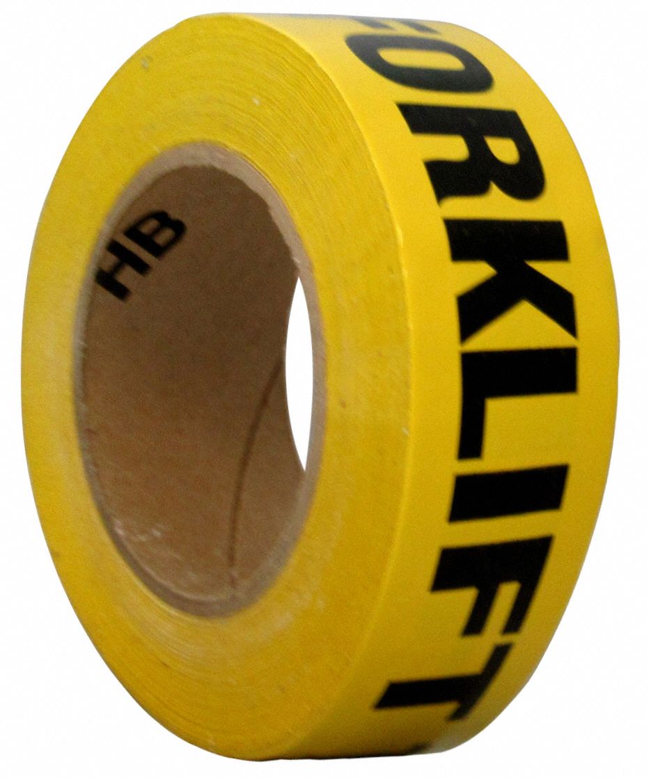Floor Marking Tape: Message, Message, Black/Yellow, Traffic Management, 3 in x 54 ft