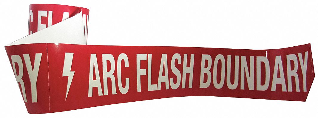 Floor Marking Tape: Message, Message, Red/White, Hazard Warning, 3 in x 54 ft, 6 mil Tape Thick