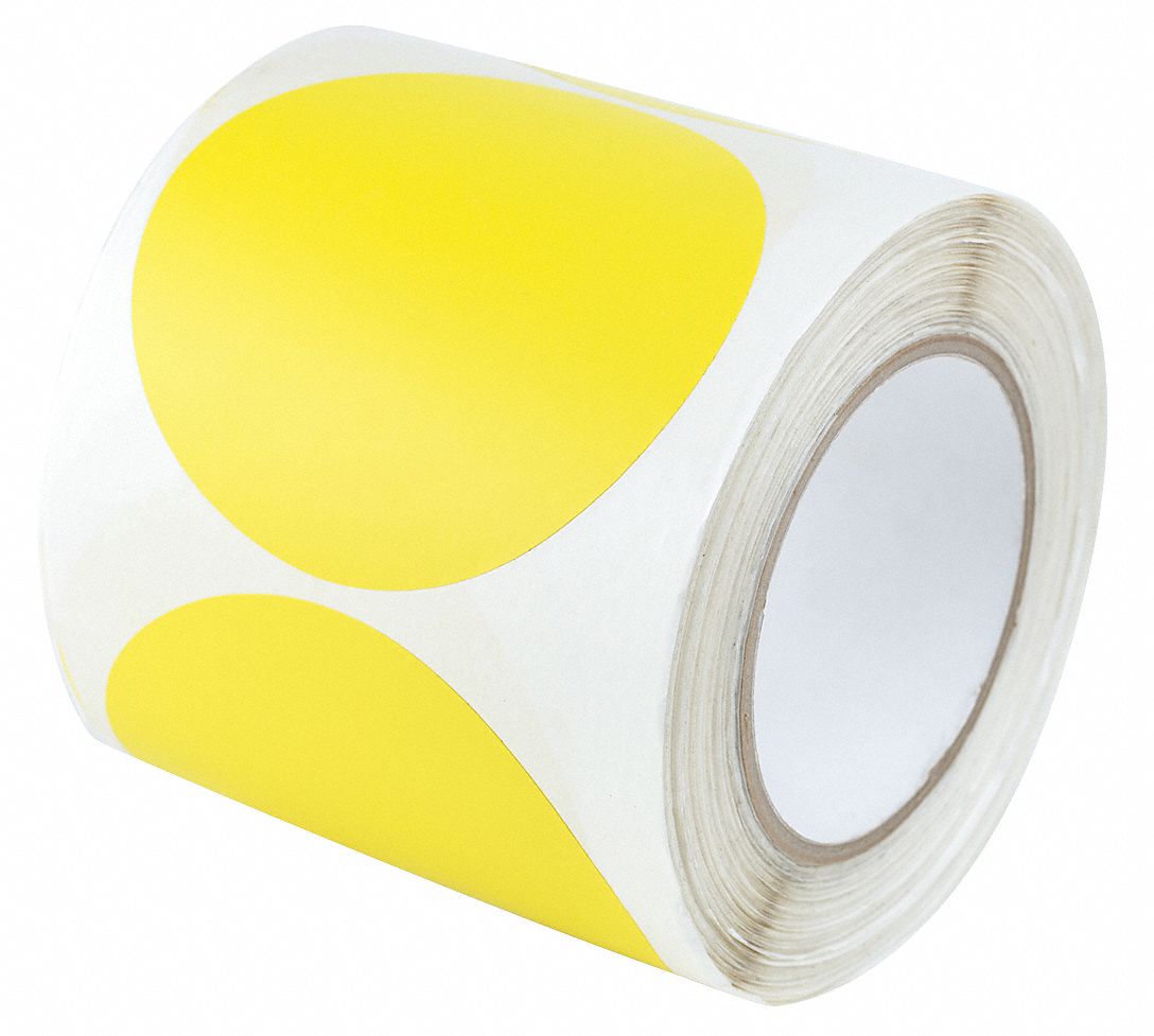 Circle, Solid, Floor Marking Tape 452D25ZMC4YL100 Grainger