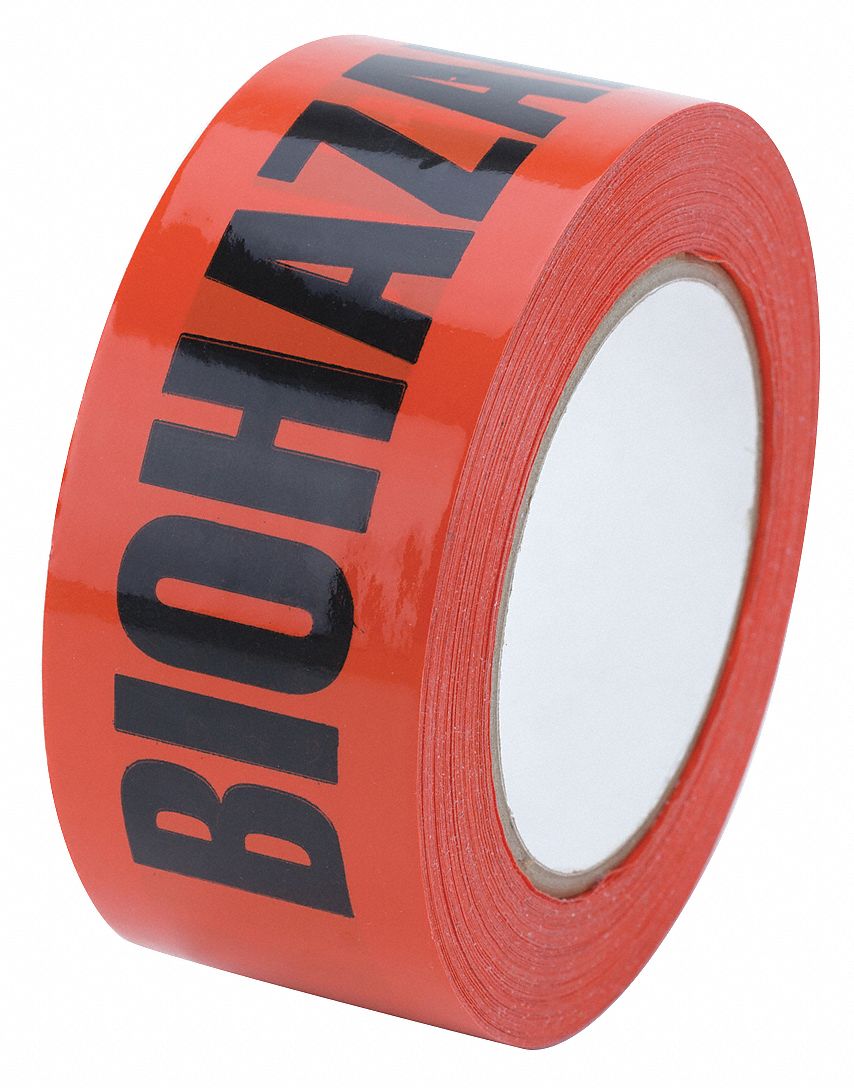 Floor Marking Tape: Message, Message, Black/Orange, Hazard Warning, 2 in x 165 ft, 6 mil Tape Thick