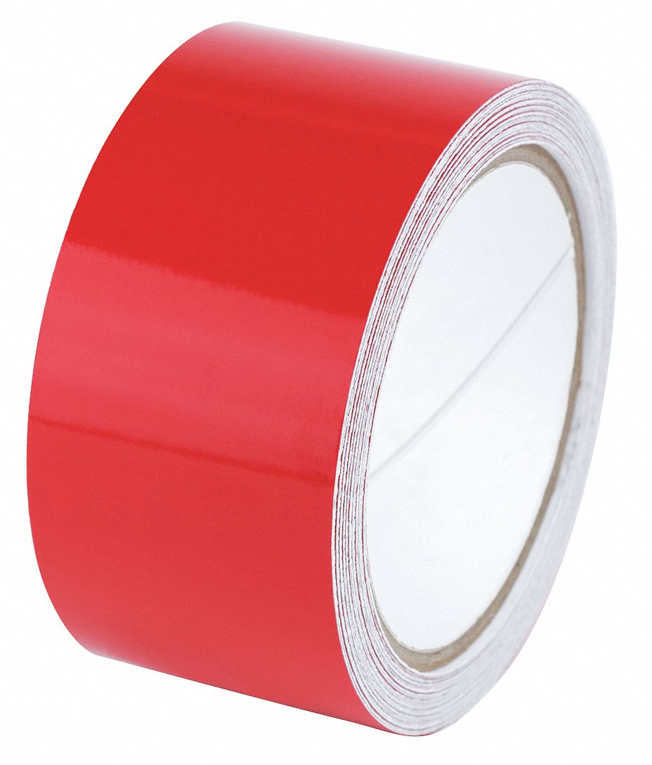 HARRIS Reflective Marking Tape, Pattern Solid, Red, Width 2 in, Roll ...