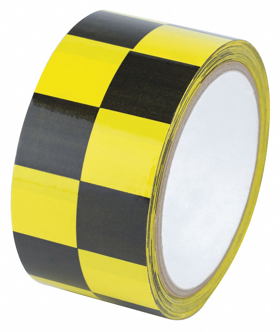 HARRIS Safety Warning Tape, Checkered, Continuous Roll, 2 in Width, 1