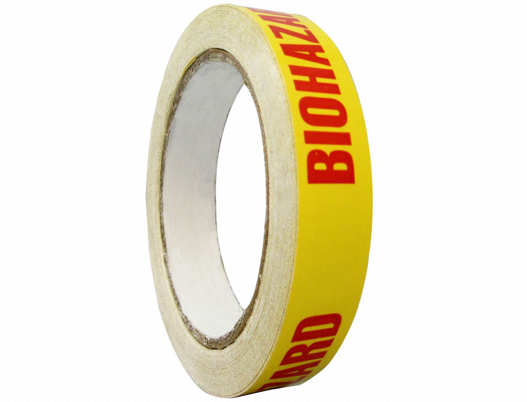 Floor Marking Tape: Message, Message, Red/Yellow, Hazard Warning, 3/4 in x 120 ft, 6 mil Tape Thick