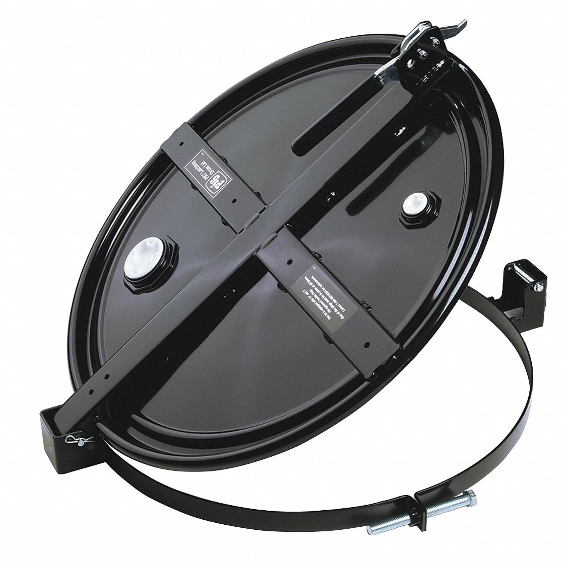 PIG Steel Drum Lid, Latching Lid, Black, Number of Openings 3, 26 3/4 ...