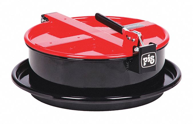 DRUM LID, 19½ IN OUTSIDE DIAMETER, FOR OPEN HEAD STEEL DRUMS, LATCHING LID, RED