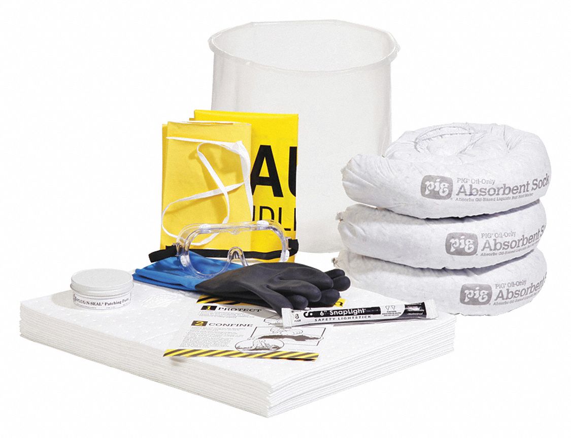 PIG Spill Kit Refill, Refill Box, OilBased Liquids, 4.6 gal 452L83
