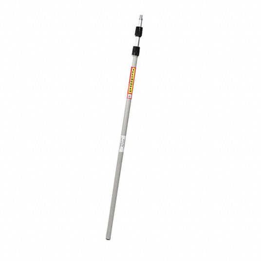 PIG Telescoping Pole: Telescoping Pole, Aluminum, 3 lb Wt, Silver, 12 ft  Max Pole Lg