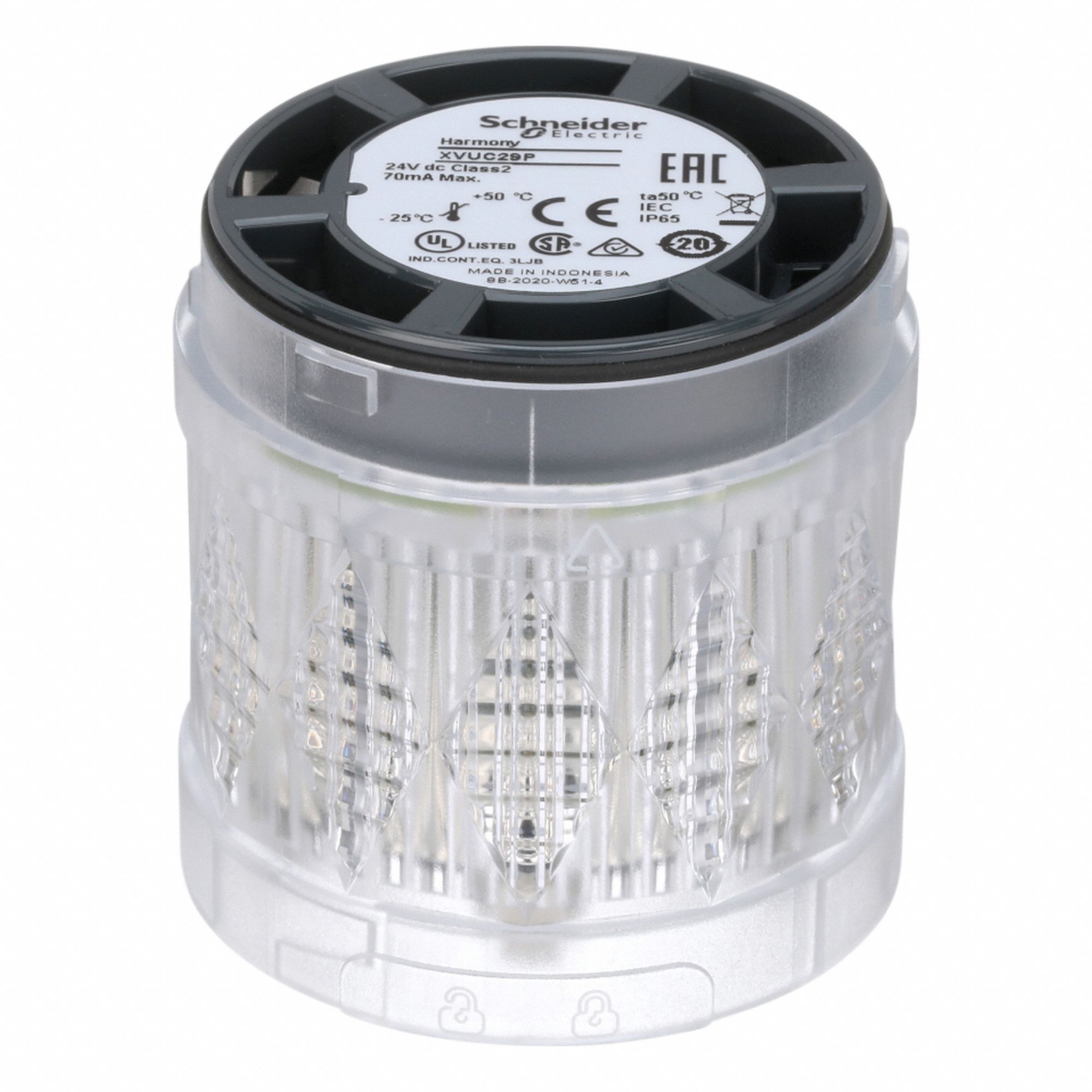 Tower Light Module: Flashing/Rotating/Steady, 24V DC, Amber/Blue/Green/Red, XVU