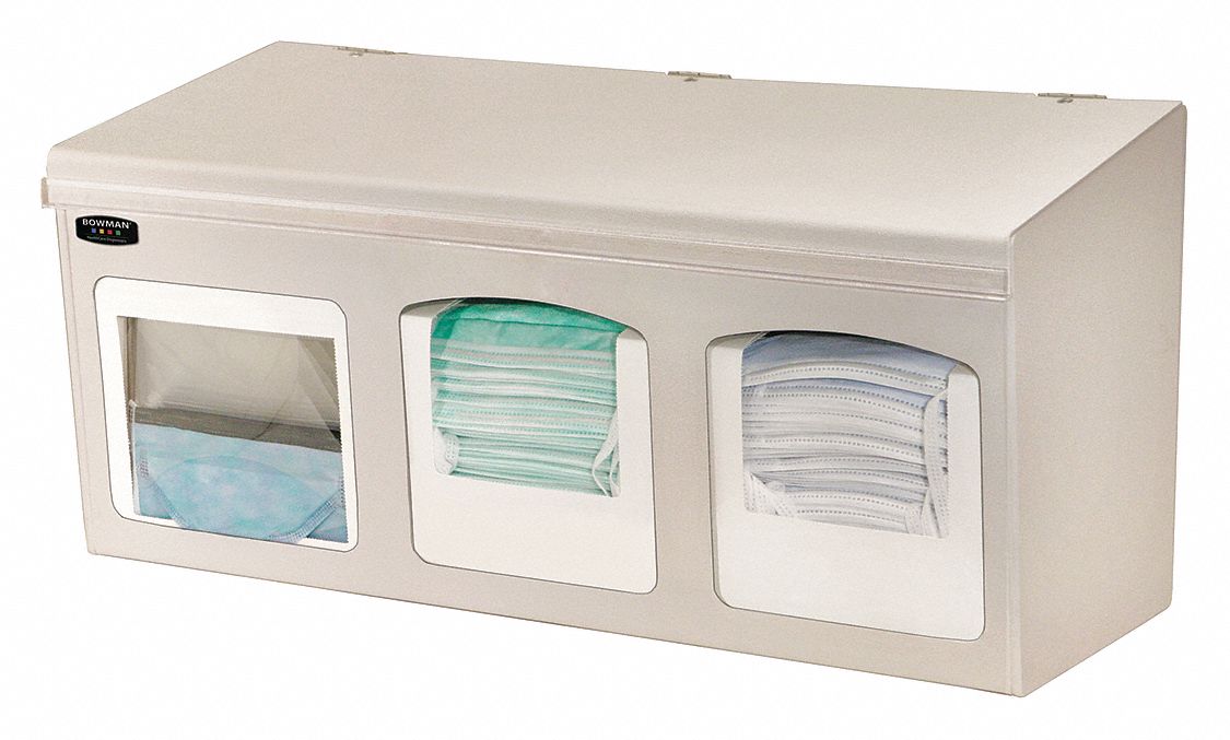 BOWMAN DISPENSERS, 3 Compartments, 12 3/4 in Overall Ht, Surgical Face