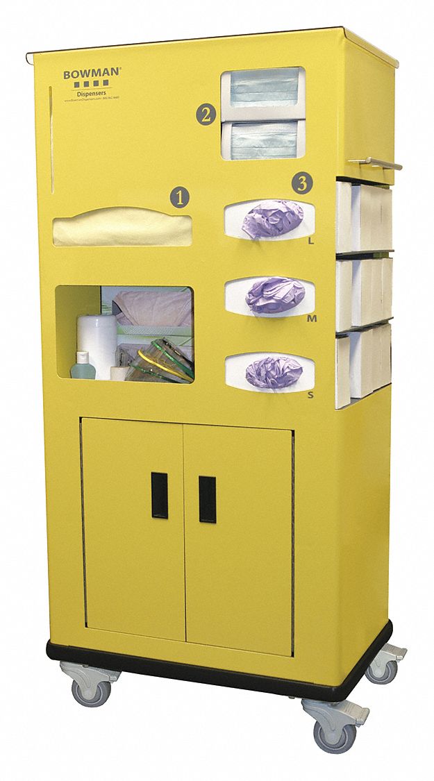 BOWMAN DISPENSERS Isolation Cart Aluminum 452N08CT0300000 Grainger